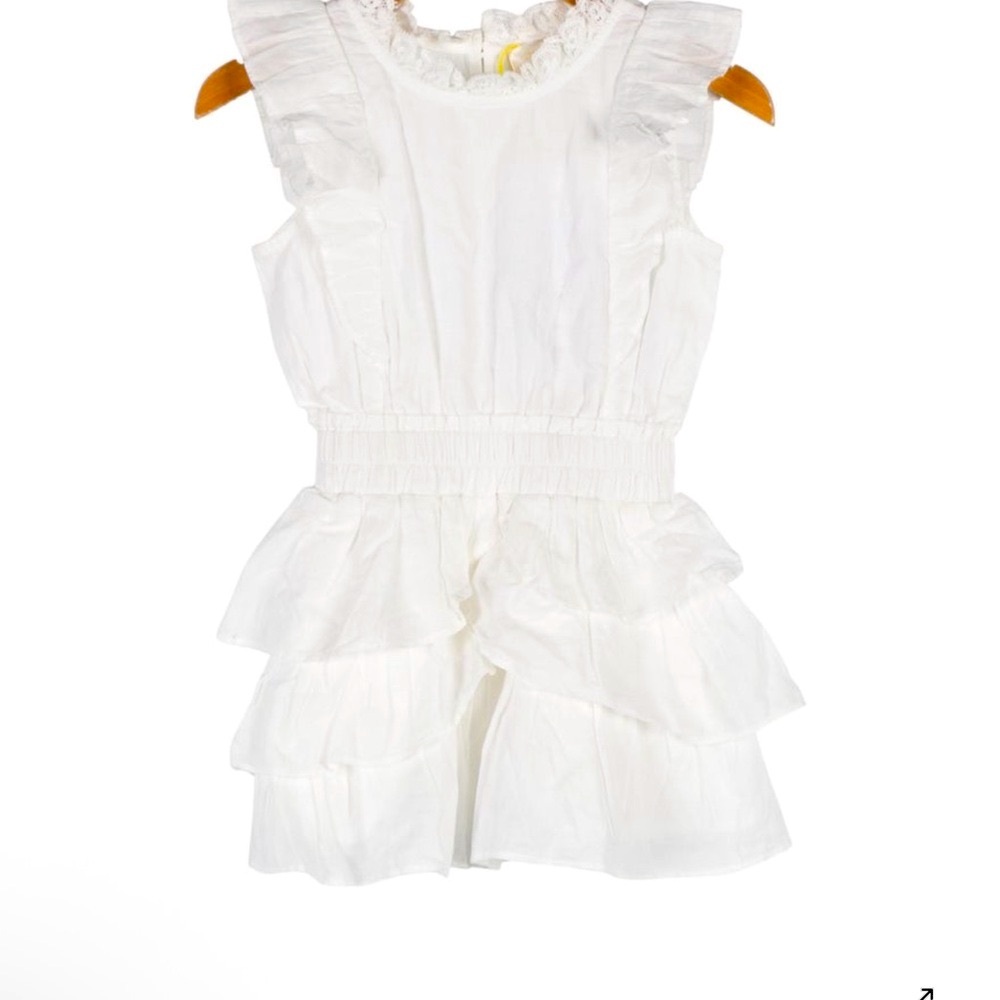 LoveShackFancy White Ruffled Kids Romper